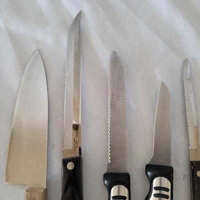 Kitchen Knives, Blocks, and Sharpener (K-EL)