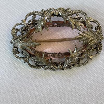 Silvertone brooches and Clip