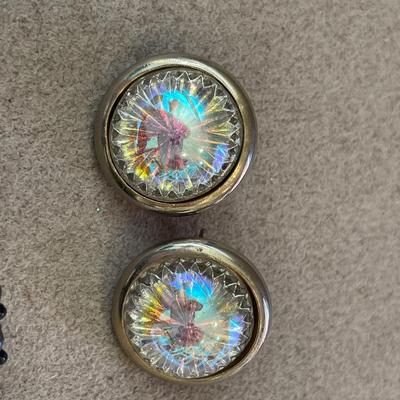 Dark tone, unsigned, brooches, and Emmons clip on earrings