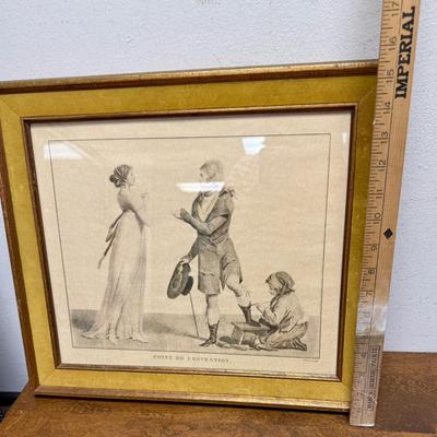 Sale Photo Thumbnail #361: A framed lithograph of an engraving by French artist Salvatore Tresca. Condition: good.