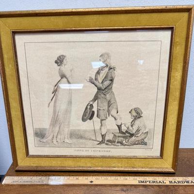 Sale Photo Thumbnail #363: A framed lithograph of an engraving by French artist Salvatore Tresca. Condition: good.