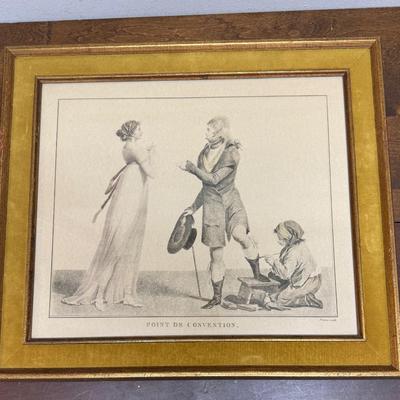 Sale Photo Thumbnail #360: A framed lithograph of an engraving by French artist Salvatore Tresca. Condition: good.