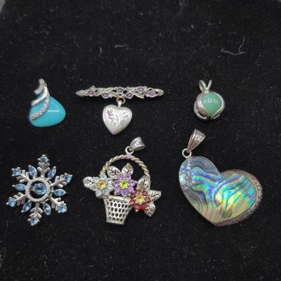 TDU104 (6) Sterling Silver Pendants/Charms