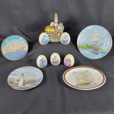 TDU113 "Splendor Of The Seas" Collectible Eggs, Assorted Nautical Decor