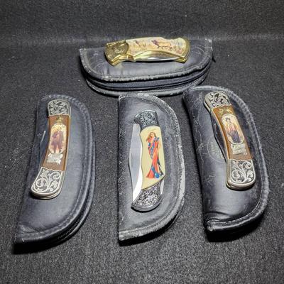 TDU154 (4) Collectible Franklin Mint Knives