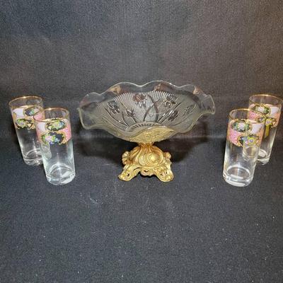 BEC155 (4) Royal Doulton "Carlyle" Coolers, Iris & Heringbone Console Bowl