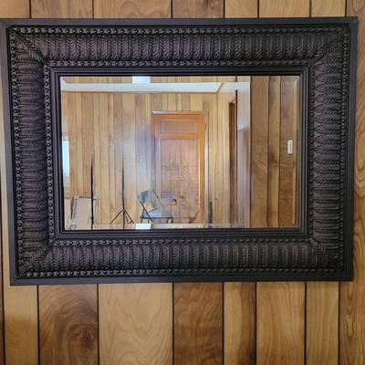 Large Metal Frame Beveled Edge Mirror