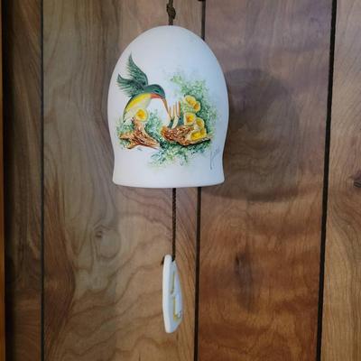 Vintage Hand Painted Sandstone Wind Chime Signed Anna