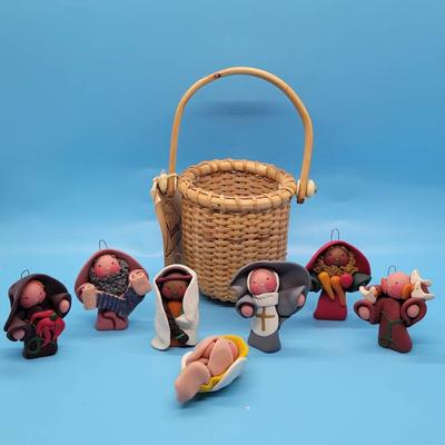 CHA244 Artist Signed Polymer Clay Monk Ornaments