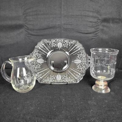 Vintage Etched Glass