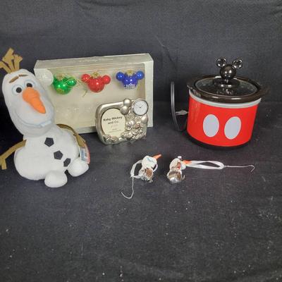 Disney Lot: Baby Mickey Seiko Clock, Mini Dipper, Assorted Ornaments, Etc