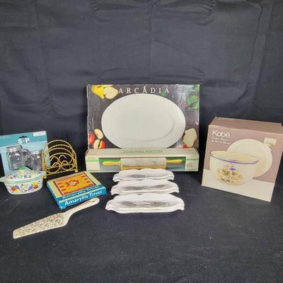 Serving Pieces, Mixing Bowls, Corn Cob Plates, Etc