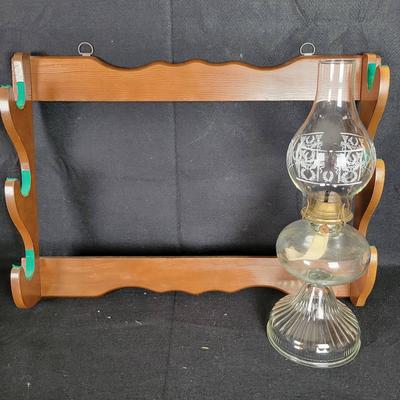 Vintage Gun Rack And Oil Lamp