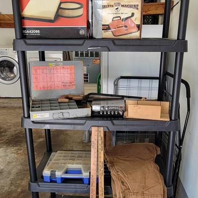 Tools, CB Radio, Carhartt Overalls, Etc (SHELF NOT INCLUDED)