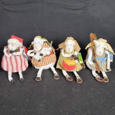 CHA293 2005 Hallmark "Really Wooly" Nativity Lambs: Faith, Eli, Jake, Zeb