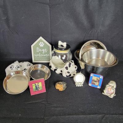 CHA314 Ceramic/glass Dog Treat Jar, Stainless Steel Food Bowls, Etc