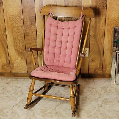 Spindle Back Rocker With Cushions