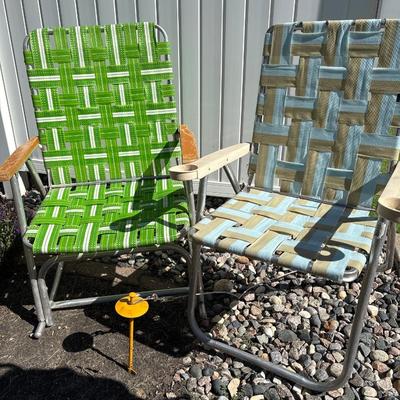 Vintage patio chair plus vintage rocking chair