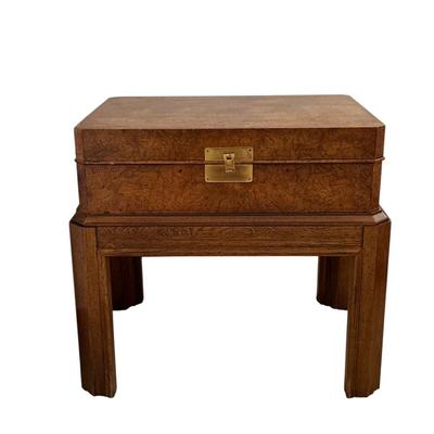 Pair of Campaign Style Burlwood Side tables