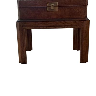 Pair of Campaign Style Burlwood Side tables