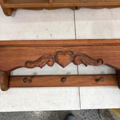 3 wood shelves