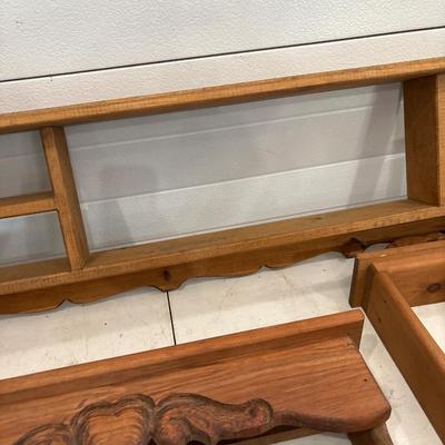 3 wood shelves