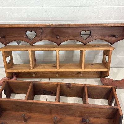 3 wood shelves