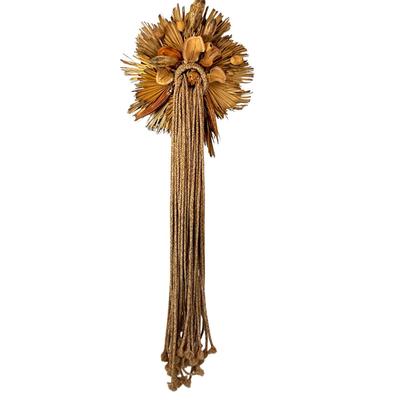 Sale Photo Thumbnail #1532: Made out of corn tusks, rope, and hallowed out nuts
Measurements:
55" in length, 18" in width
unknown artist