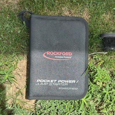 ROCKET POWER JUMP STARTER, ICE/SNOW SCRAPERS & A GAS CAN