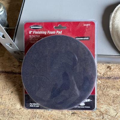 6" COMPACT PALM POLISHER, DRILL MASTER POLISHER, FOAM PADS AND TURTLE WAX