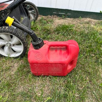 MTD LAWN MOWER, GAS CAN AND GARDEN HOSES