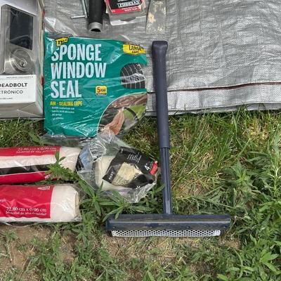 HOME MAINTENANCE ITEMS, EXTENSION CORD, HARDWARE, TARP AND MOORE