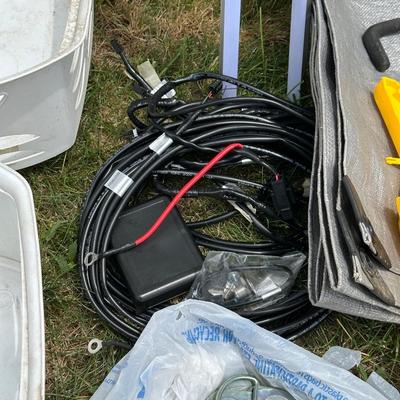 HOME MAINTENANCE ITEMS, EXTENSION CORD, HARDWARE, TARP AND MOORE