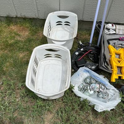 HOME MAINTENANCE ITEMS, EXTENSION CORD, HARDWARE, TARP AND MOORE
