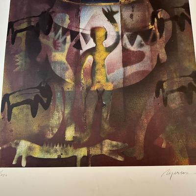 SIGNED AND NUMBERED NATIVE AMERICAN INFLUENCED ARTWORK