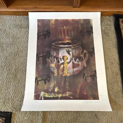 SIGNED AND NUMBERED NATIVE AMERICAN INFLUENCED ARTWORK