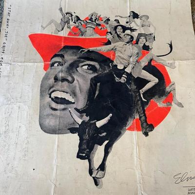 1968 SIGNED "ELVIS" AD SHEET FOR "STAY AWAY JOE" WESTERN MUSICAL