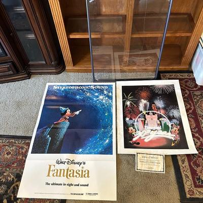WALT DISNEY'S FANTASIA MOVIE POSTER AND DISNEYLAND 30TH YEAR SIGNED AND NUMBERED POSTER