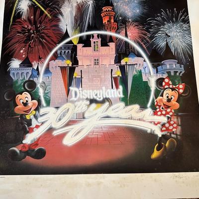 WALT DISNEY'S FANTASIA MOVIE POSTER AND DISNEYLAND 30TH YEAR SIGNED AND NUMBERED POSTER