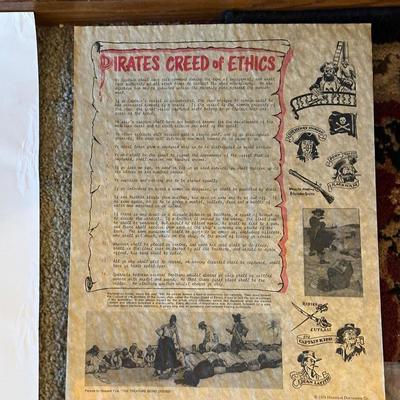 DISNEY CAST CALL POSTER, GOLDEN ANNIVERSARY OF SNOW WHITE POSTER AND PIRATE MAPS