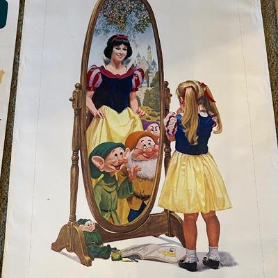 DISNEY CAST CALL POSTER, GOLDEN ANNIVERSARY OF SNOW WHITE POSTER AND PIRATE MAPS