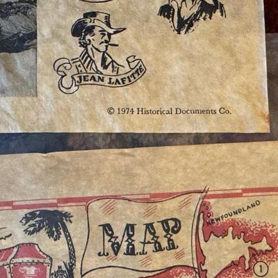 DISNEY CAST CALL POSTER, GOLDEN ANNIVERSARY OF SNOW WHITE POSTER AND PIRATE MAPS
