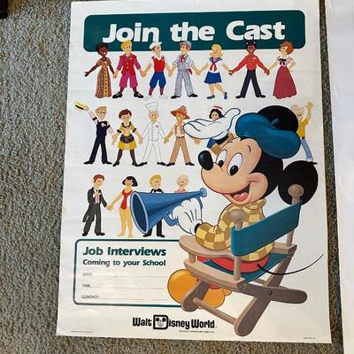 DISNEY CAST CALL POSTER, GOLDEN ANNIVERSARY OF SNOW WHITE POSTER AND PIRATE MAPS