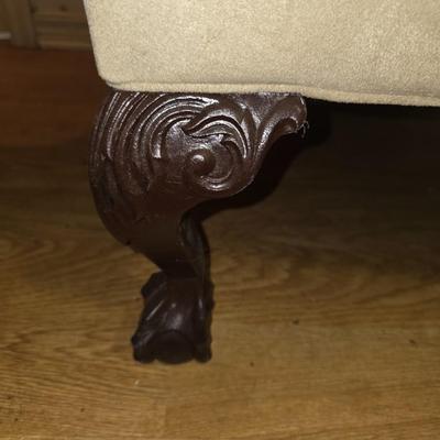Tan Wingback chair.