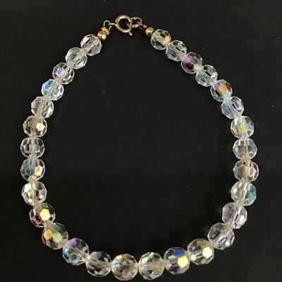 Vintage faux crystal bead necklace