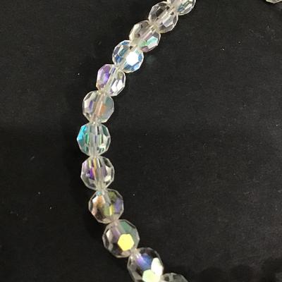 Vintage faux crystal bead necklace
