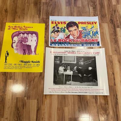 2 MOVIE THEATRE LOBBY CARDS AND A POSTER FOR A FAIR