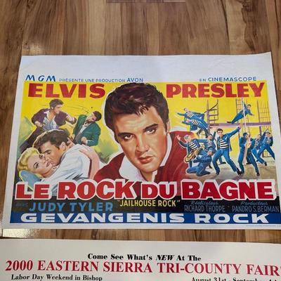 2 MOVIE THEATRE LOBBY CARDS AND A POSTER FOR A FAIR