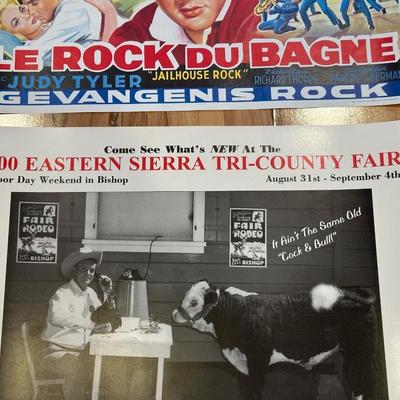 2 MOVIE THEATRE LOBBY CARDS AND A POSTER FOR A FAIR