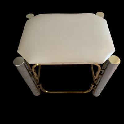 Chrome and Brass Bench